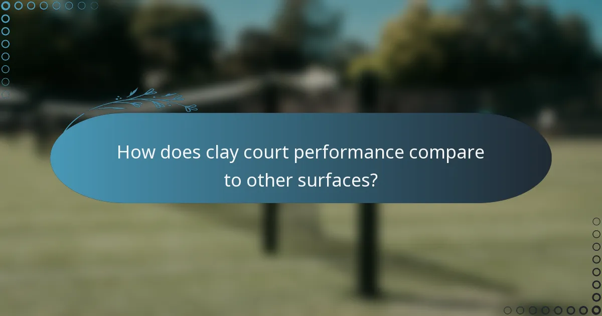 How does clay court performance compare to other surfaces?