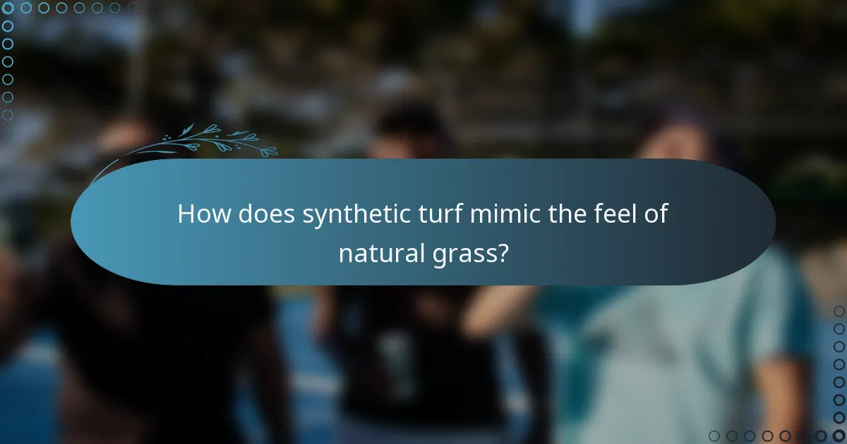 How does synthetic turf mimic the feel of natural grass?