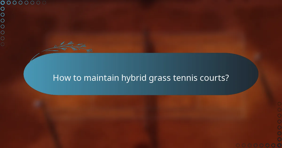 How to maintain hybrid grass tennis courts?