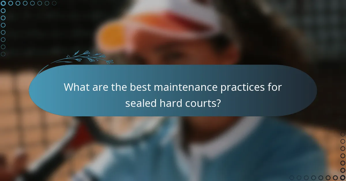 What are the best maintenance practices for sealed hard courts?