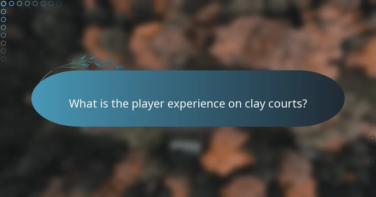 What is the player experience on clay courts?
