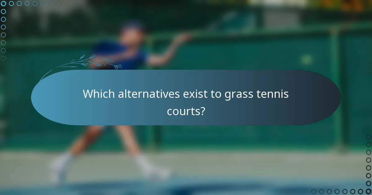 Which alternatives exist to grass tennis courts?