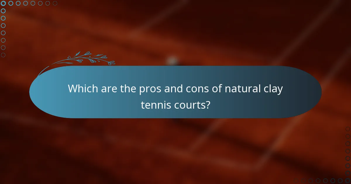 Which are the pros and cons of natural clay tennis courts?