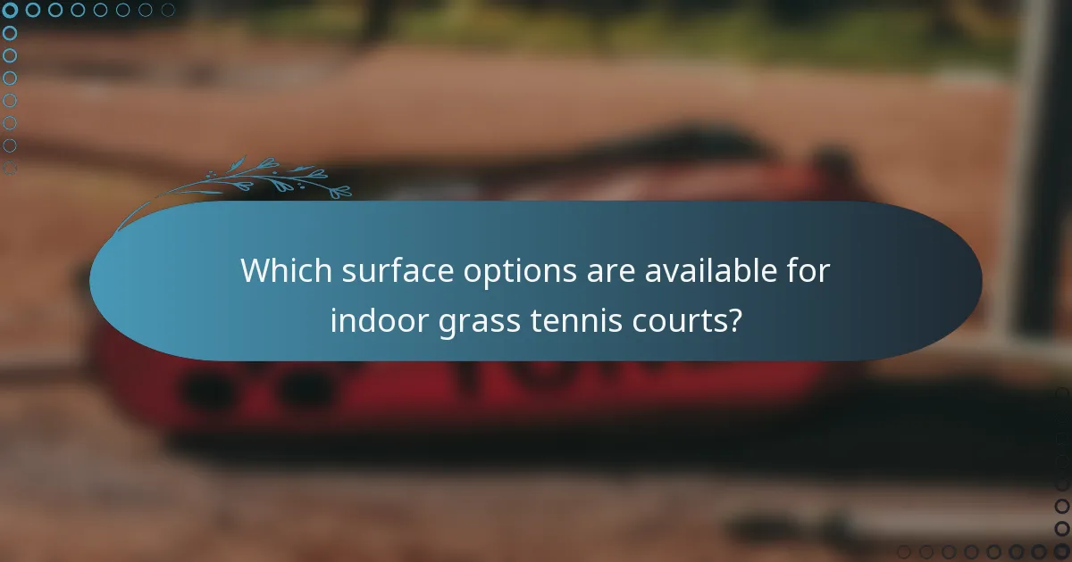 Which surface options are available for indoor grass tennis courts?